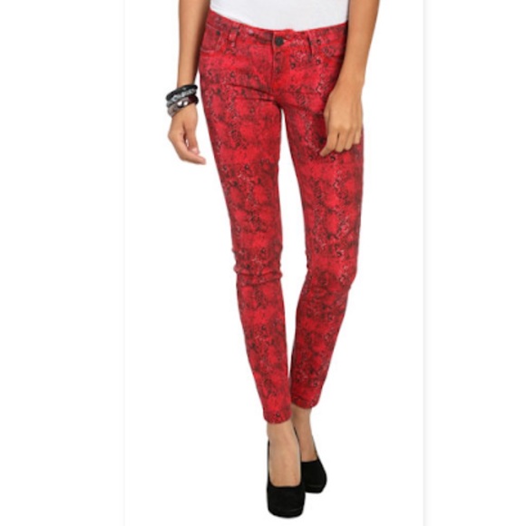 Express Low Rise Snake Print Skinny Size 0